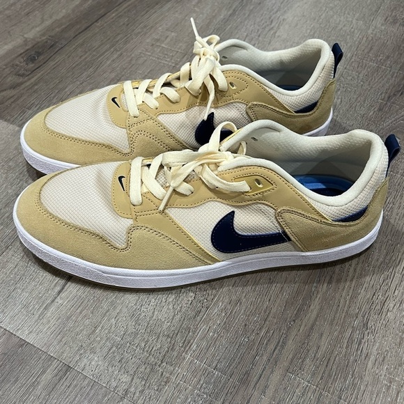 Men’s 12 New Nike SB Alleyoop Club Gold Navy Suede CJ0882-700 Sneaker Shoe - Picture 1 of 12